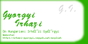 gyorgyi irhazi business card